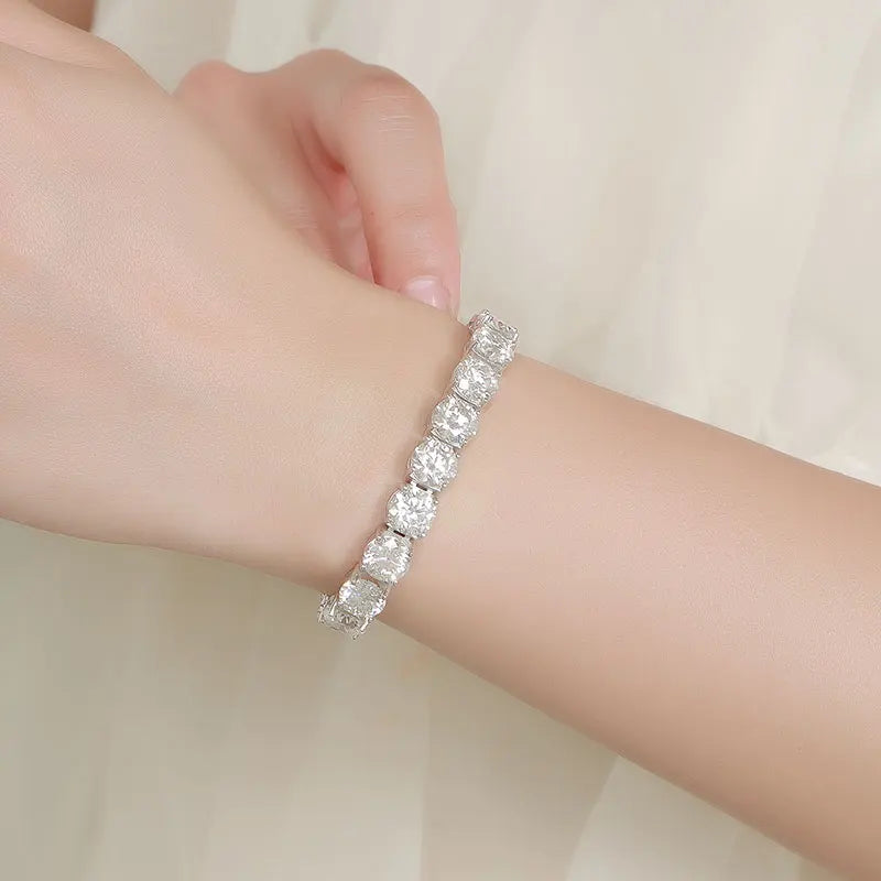 Luxury 6.5/8mm each 925 silver Moissanite Tennis Bracelets