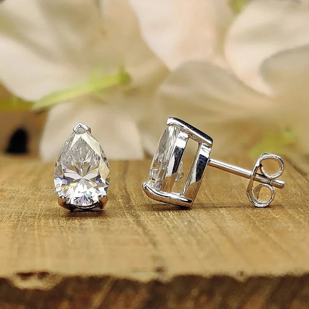 Aaliyah Pear Shape Moissanite Earrings