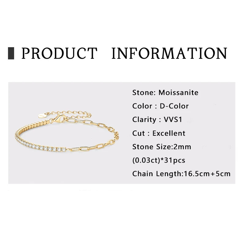 Geraldine's Moissanite Adjustable Bracelets