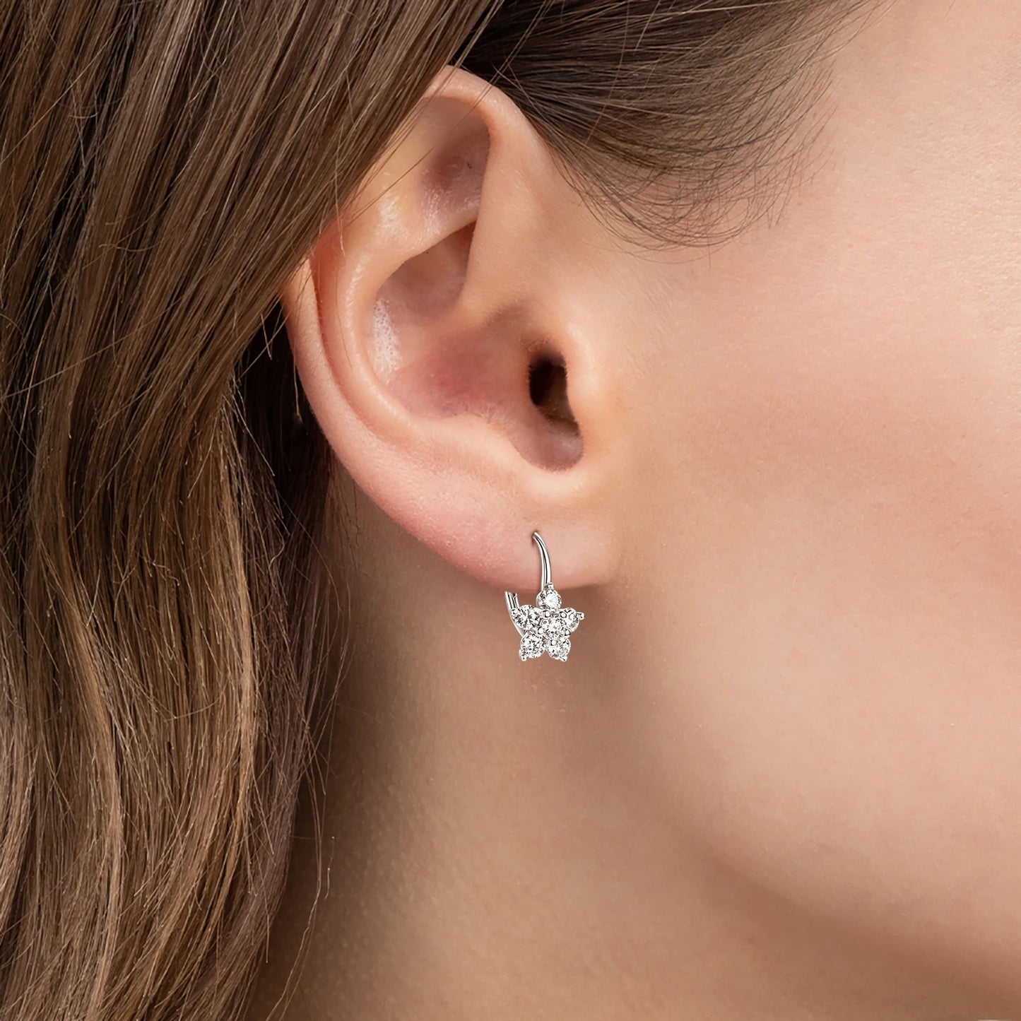 Daily Jewelry Star Moissanite Hoop Earrings