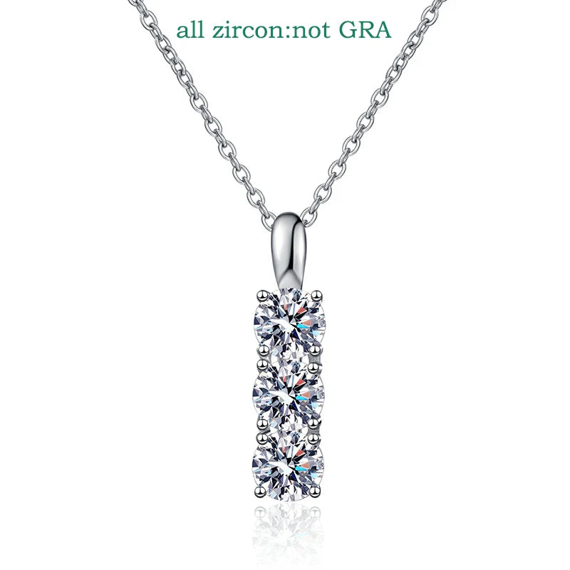 Party Daily Jewelry 1.5cttw Zircon moissanite Necklace