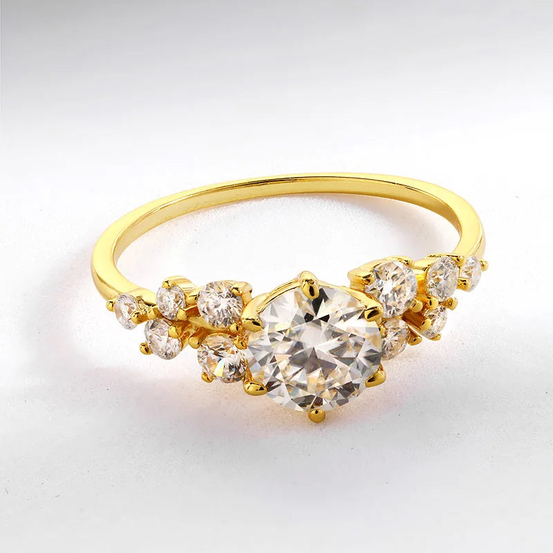 Alberta 10K 14K gold Moissanite Wedding Engagement Rings