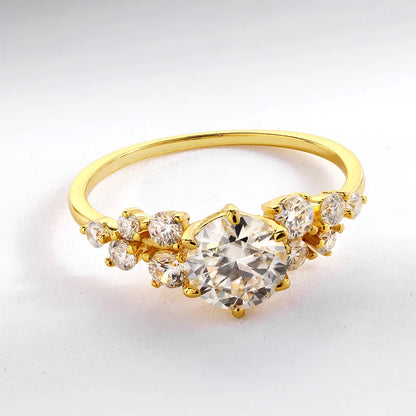 Alberta 14k Gold Plated Moissanite Ring