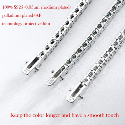 925 Round Cut Moissanite Tennis Bracelet