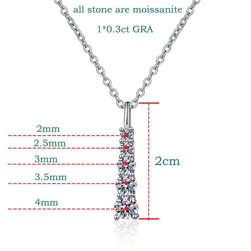 Daily 925 Sterling Silver Sparkling 0.7ct Moissanite Necklaces