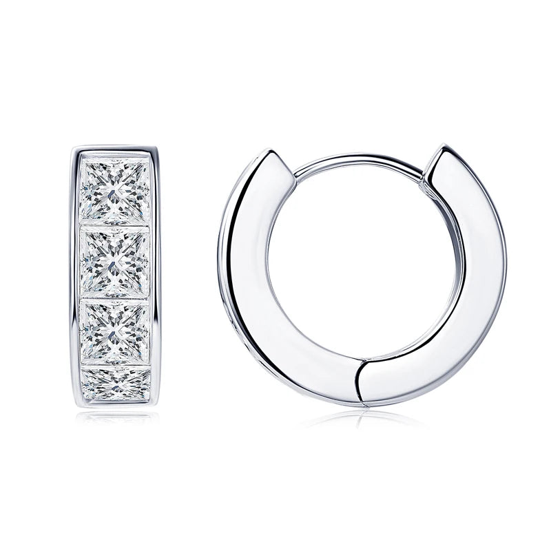 Lynn's Princess Cut Moissanite Hoop Earrings