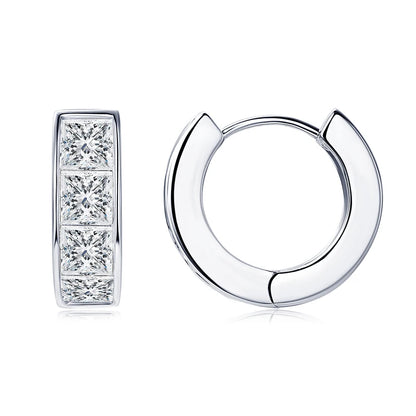 Lynn's Princess Moissanite Hoop Earrings