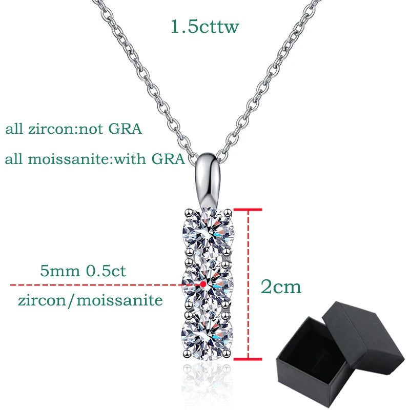 Party Daily Jewelry 1.5cttw Zircon moissanite Necklace