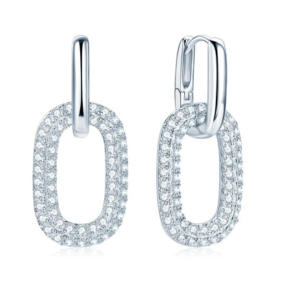 Double Circel Shiny Moissanite Earrings