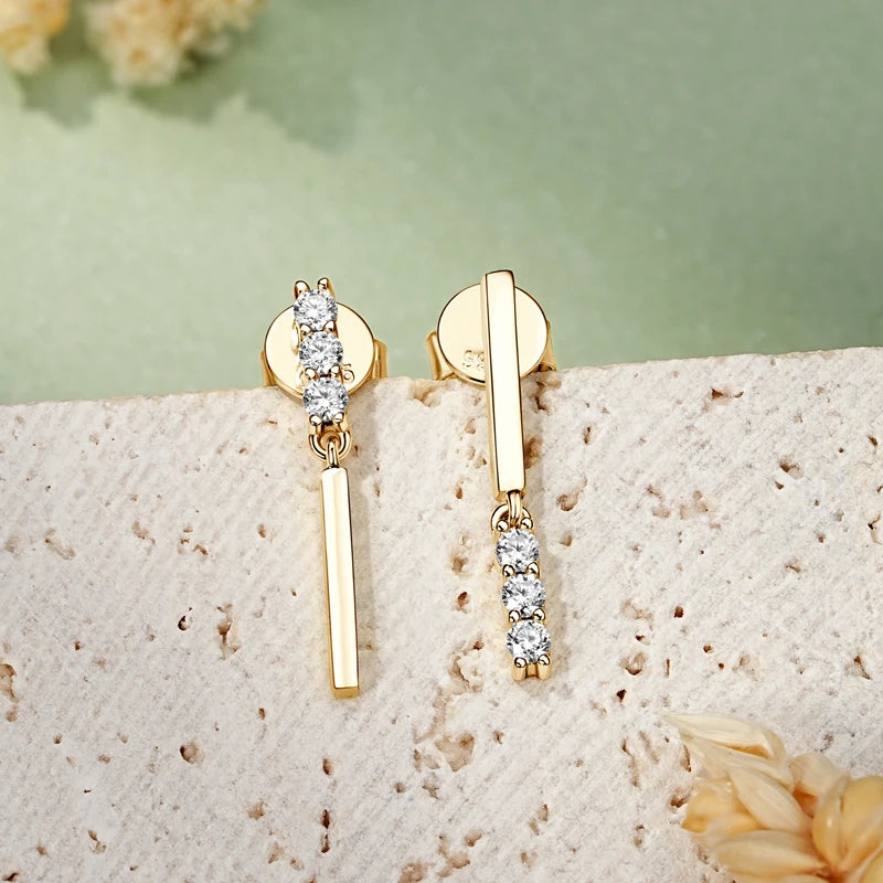 Geraldine's Pendientes Moissanite Studs Drop Earrings