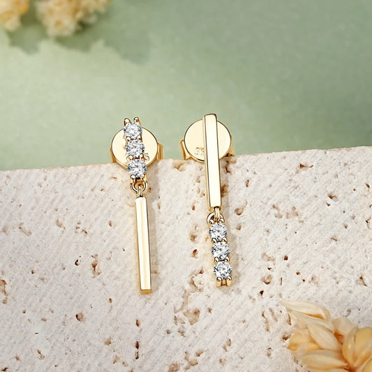 Geraldine's Pendientes Moissanite Studs Drop Earrings