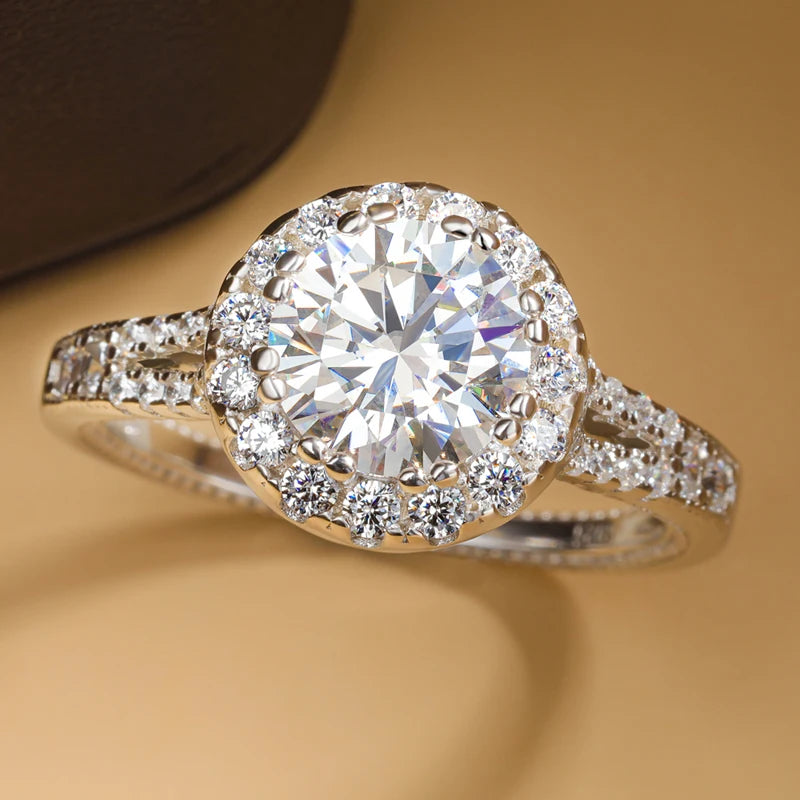 Hedy Halo 925 2ct Moissanite Rings