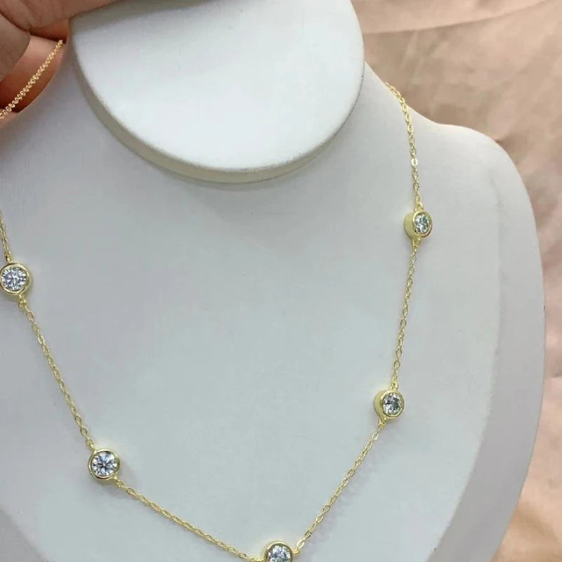 Bubble Gem Moissanite Necklace