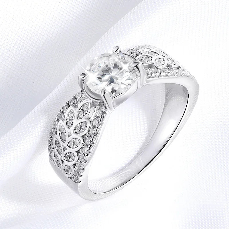 Luxury Sparkling 925 18k-Plated 1CT Moissanite Rings