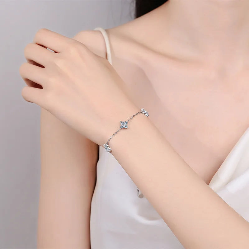 Luxury Daily Jewelry 925 silver 3mm 2ct Moissanite Bracelets