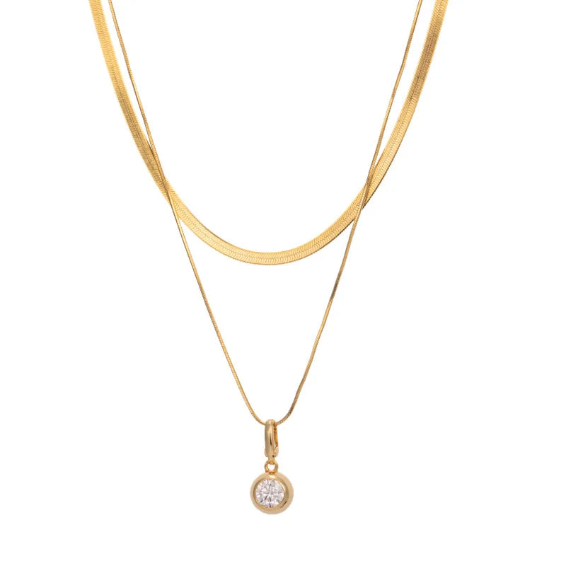 Daily Jewelry Bubble Double Chain 1CT Moissanite Necklace