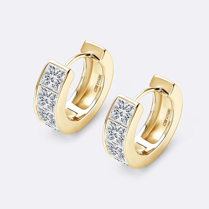 Lynn's Princess Cut Moissanite Hoop Earrings