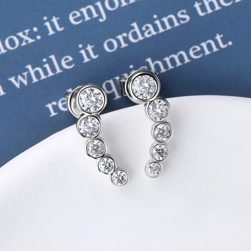 Geraldine's Daily Round Moissanite Studs Earrings