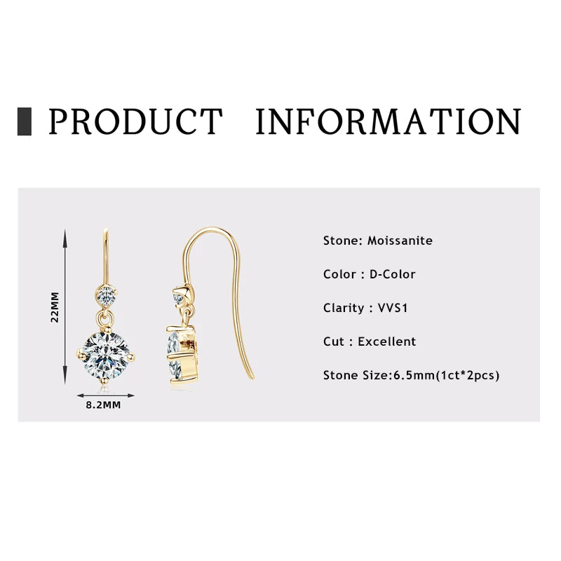 Lynn's Ohrringe Silber Moissanite Drop Earrings