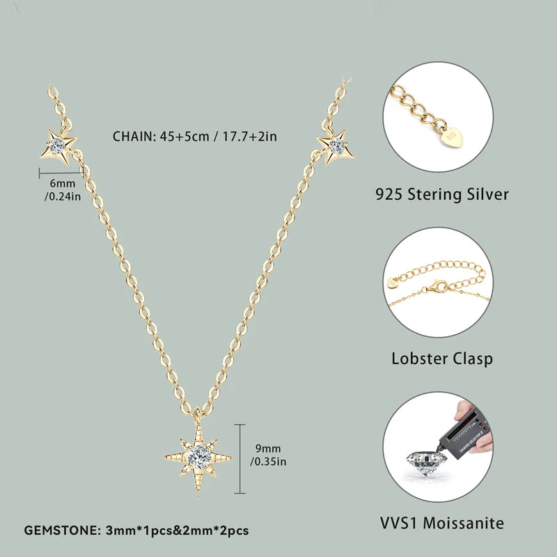 Lucky Star Dazzling Moissanite Necklaces