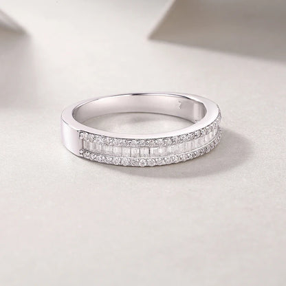 925 Moissnaite Half Row Ring