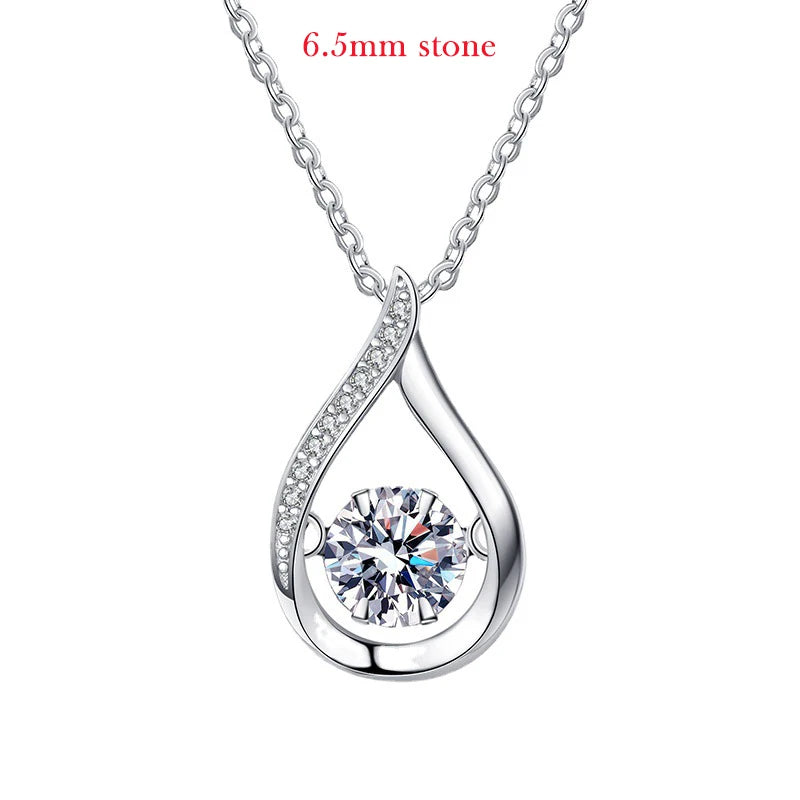 Dancing stone 5/6/6.5mm Zircon moissanite Necklace