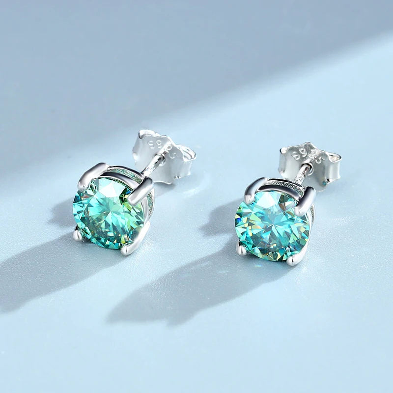 Sparkling Colorful 0.3-2CT Colorful Moissanite Studs Earrings