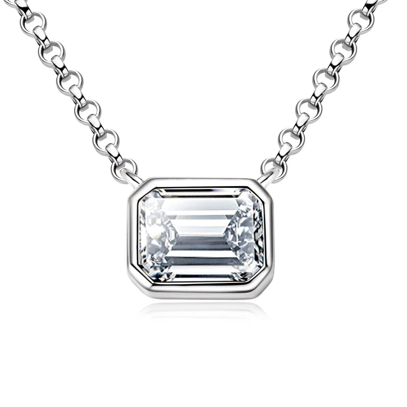 Geraldine's Emerald 1ct Moissanite Pendant Necklaces