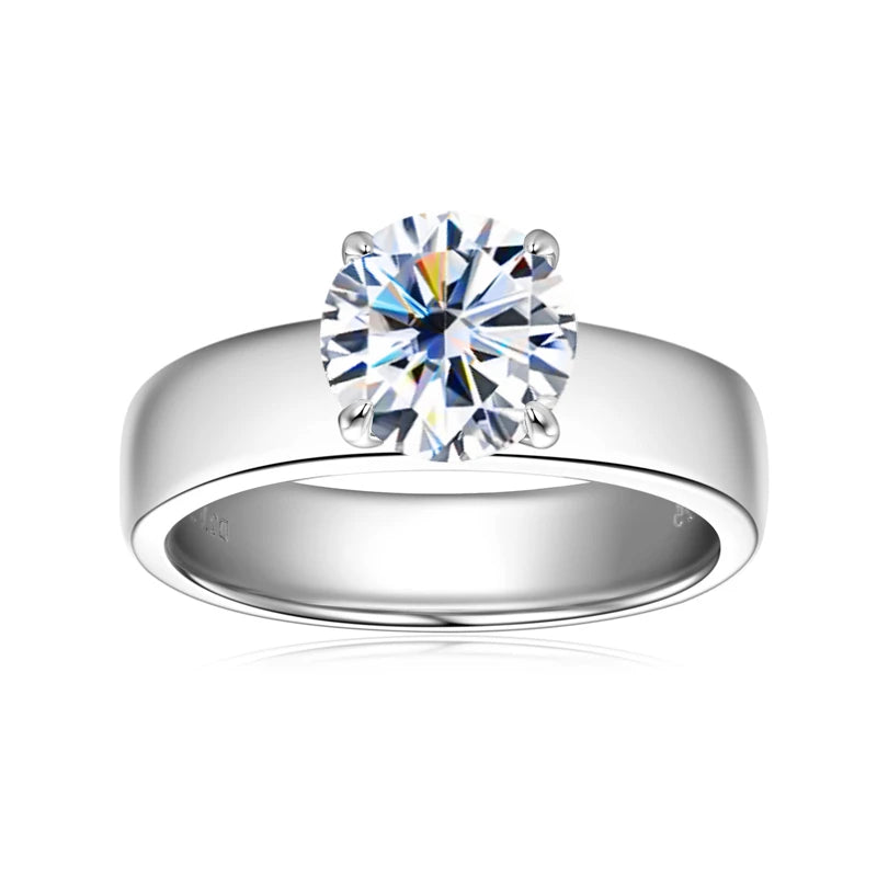 Classic Gold-Plated 925 Sliver 2ct Moissanite Ring