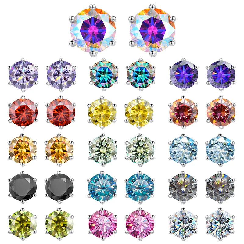 Daily Jewelry Classic 0.5-2CT Moissanite Studs Earrings