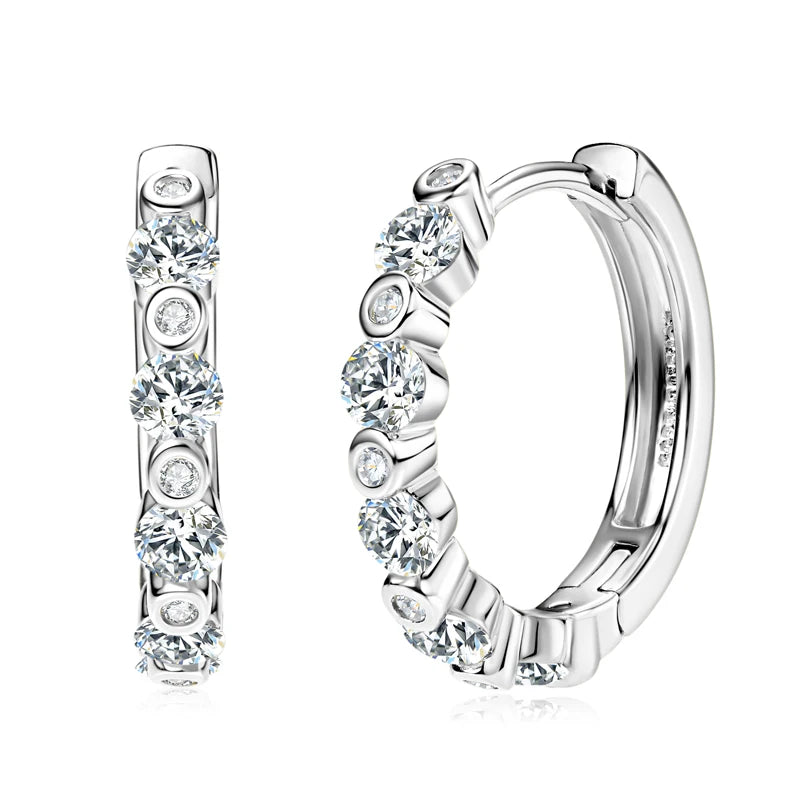 Lynn's Classic Daily Jewelry Moissanite Hoops Earrings