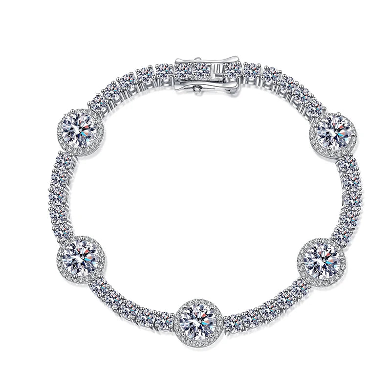 Luxury Sparkling 925 Sterling Silver 8.3-9.1ct  Moissanite Tennis Bracelets