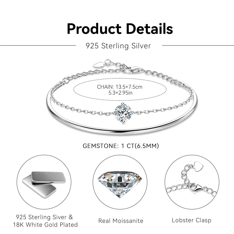 Geraldine's Moissanite Double Chain Bracelets