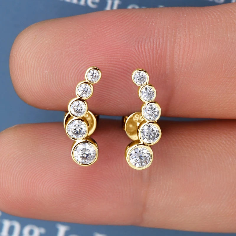 Geraldine's Daily Round Moissanite Studs Earrings