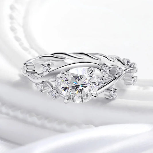 Sparkling Daily Jewelry 925 Sliver 1CT 2CT Moissanite Rings