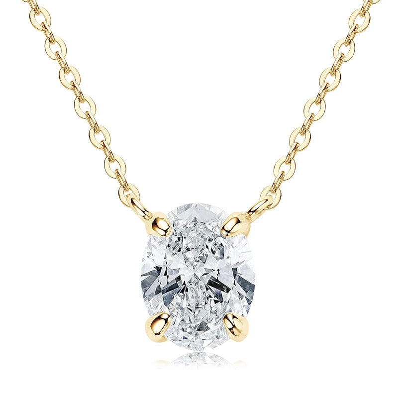 Geraldine's Trend Oval 2ct Moissanite Pendant Necklaces