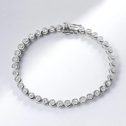 Bubble 2/3mm 925 silver Zircon Moissanite Tennis Bracelets