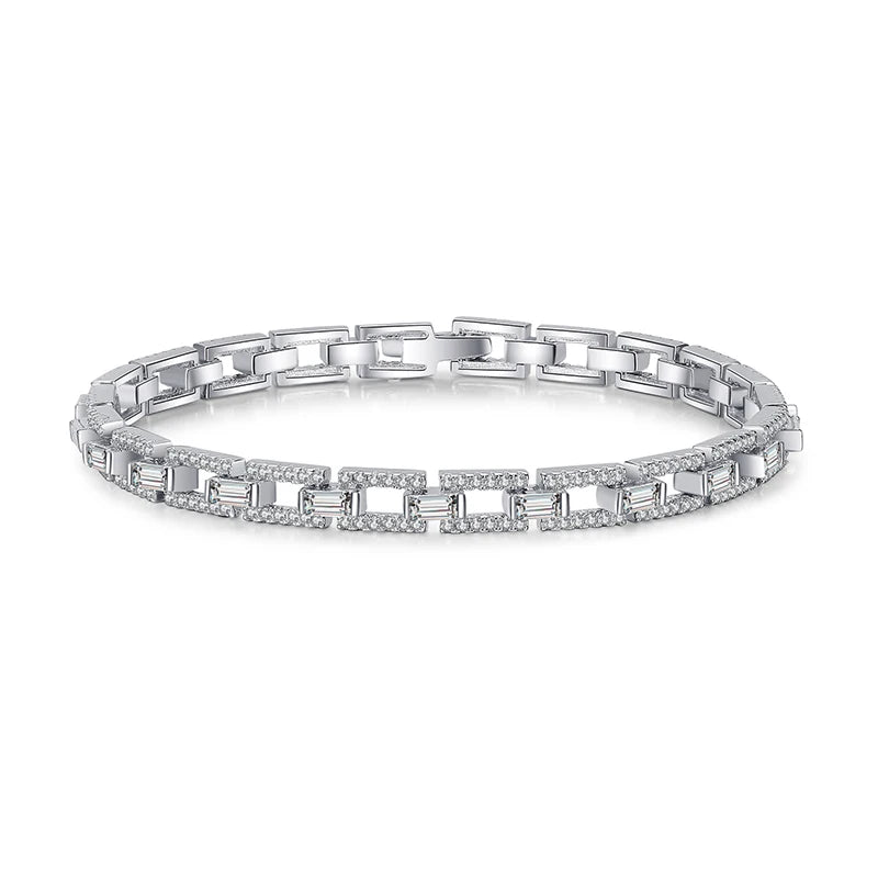 Luxury Sparkling 925 Sterling Silver 3-3.5CT Moissanite Tennis Bracelet