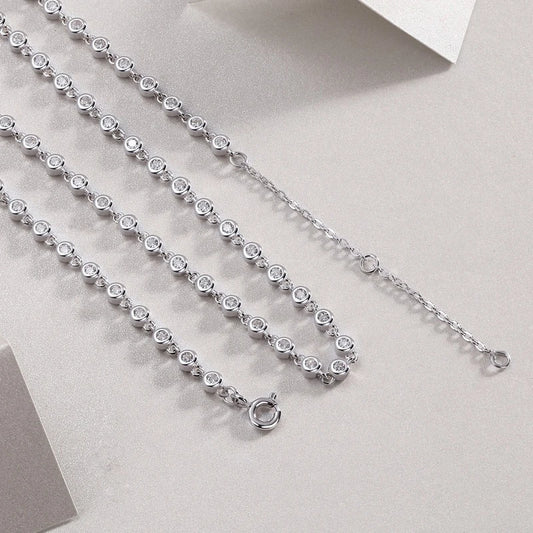 Bubble Gem Moissanite Tennis Necklace