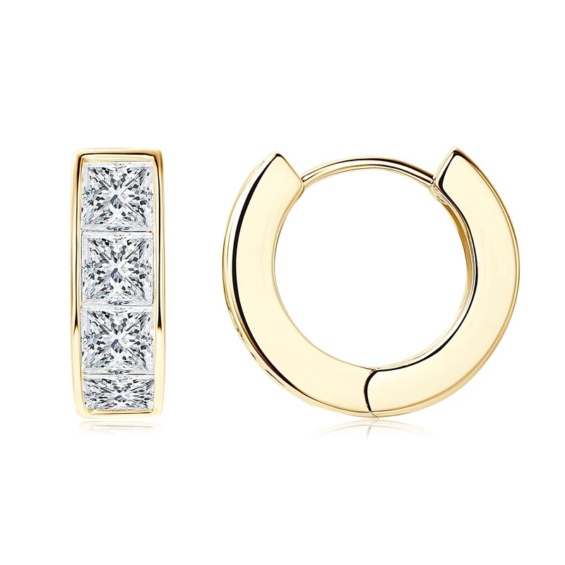 Lynn's Princess Cut Moissanite Hoop Earrings