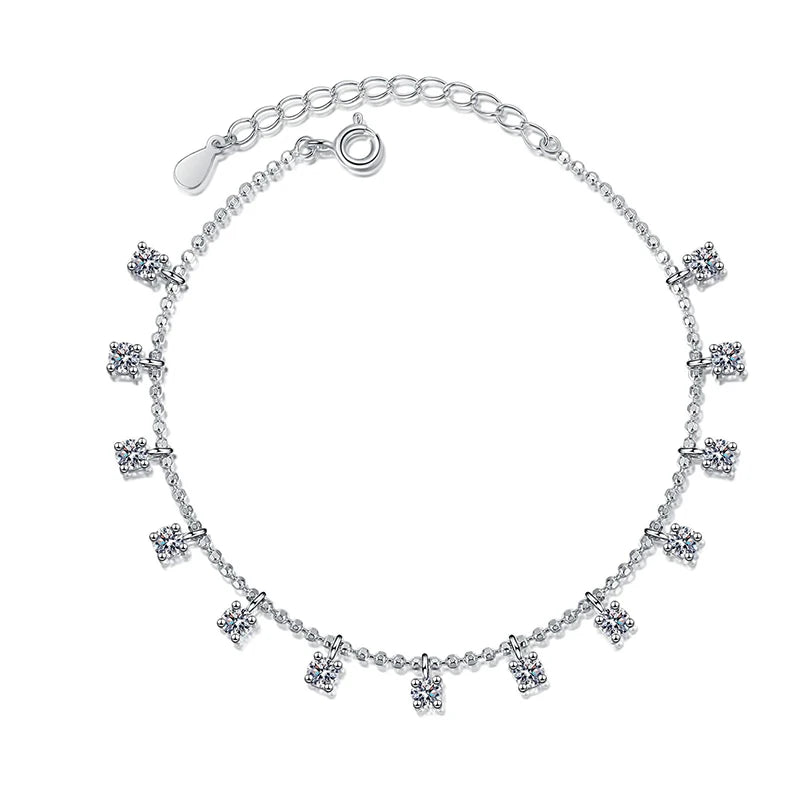 Grand 925 silver 1.3ct 3.9ct Moissanite Tassel Tennis Bracelet