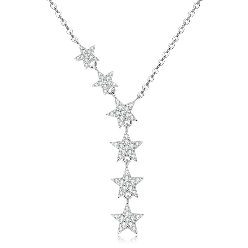 Star Shaped 925 Silver Moissanite Necklaces