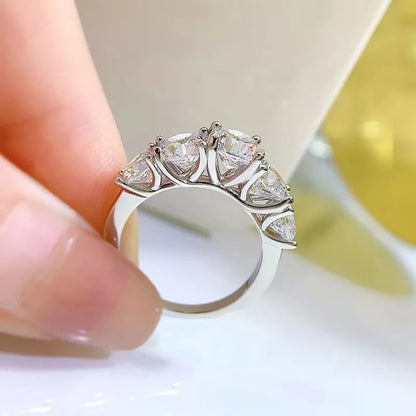 Five Stone tcw3.6ct Moissanite Ring