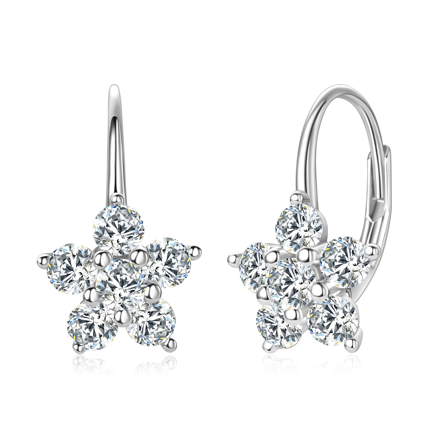 Daily Jewelry Star Moissanite Hoop Earrings