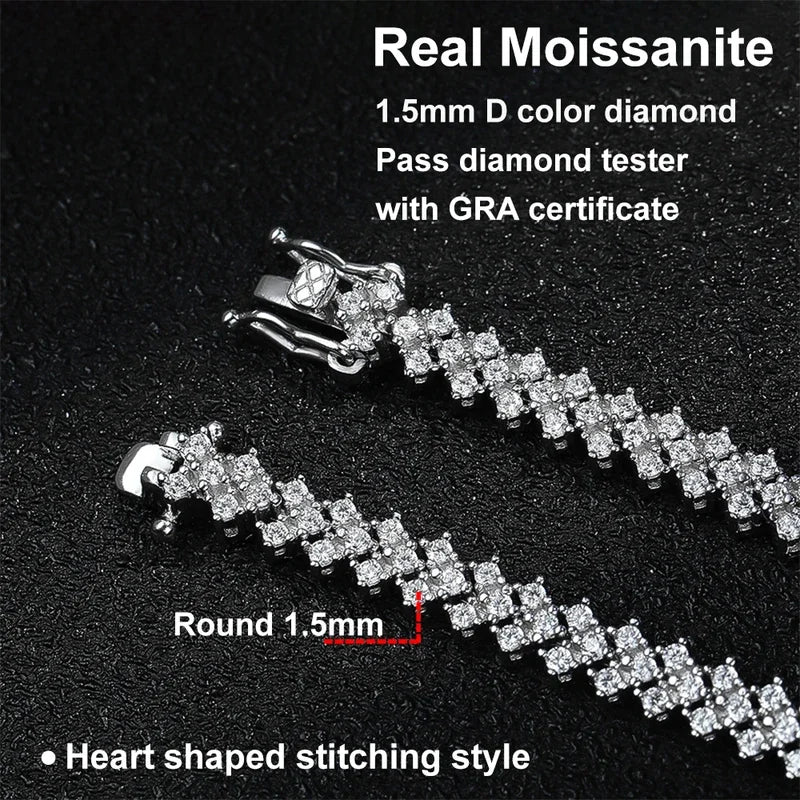 Cuban Classic Zirconia Moissanite Tennis Bracelet