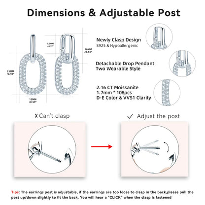 Double Circel Shiny Moissanite Earrings