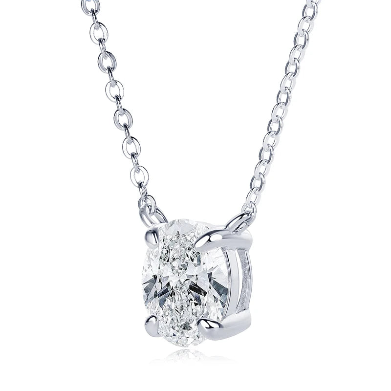 Geraldine's Trend Oval 2ct Moissanite Pendant Necklaces