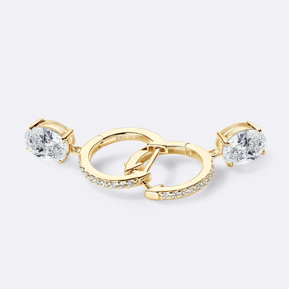 Orecchini argento Oval Moissanite Earrings
