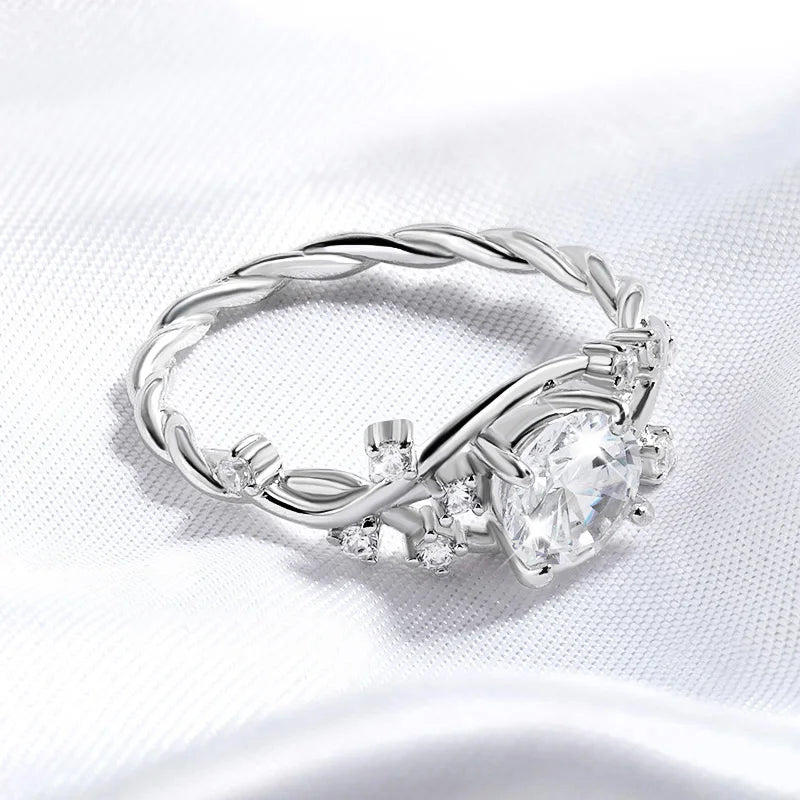 Sparkling Daily Jewelry 925 Sliver 1CT 2CT Moissanite Rings