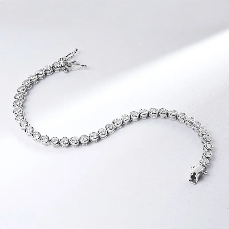 Bubble 2/3mm 925 silver Zircon Moissanite Tennis Bracelets